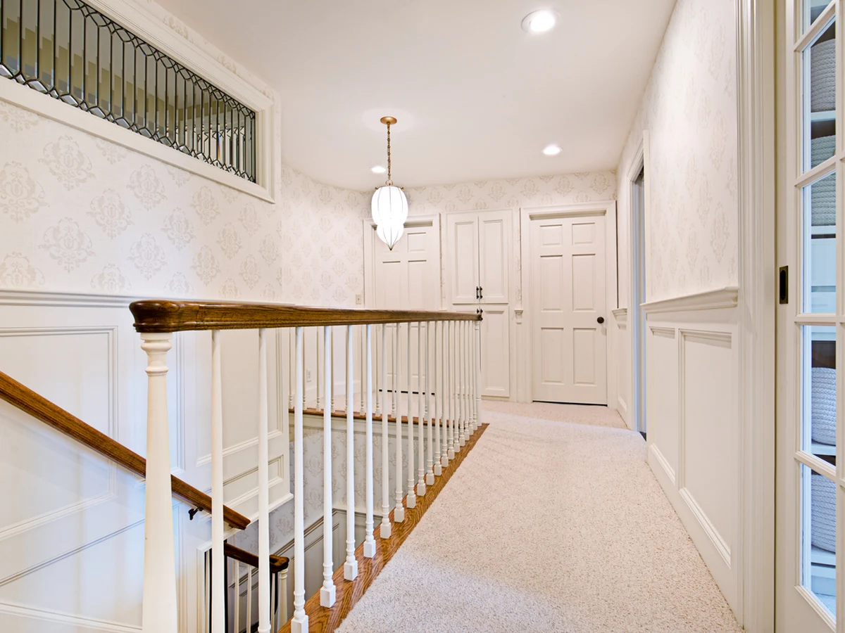 Upper hallway and landing painting in Lincoln by Lincoln Decorators
