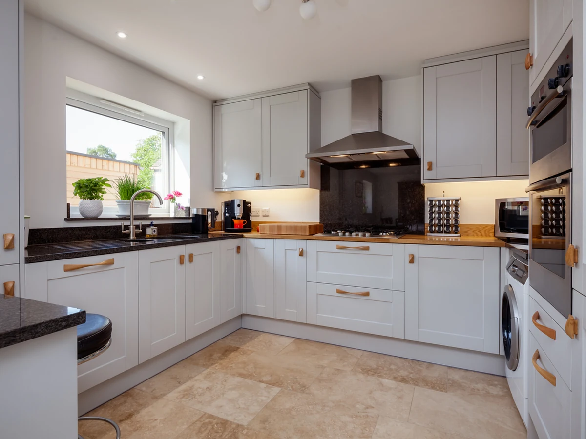 kitchen-painting-grey-shaker-style-lincoln-decorators Grey shaker style kitchen cabinet painting in Lincoln by Lincoln Decorators