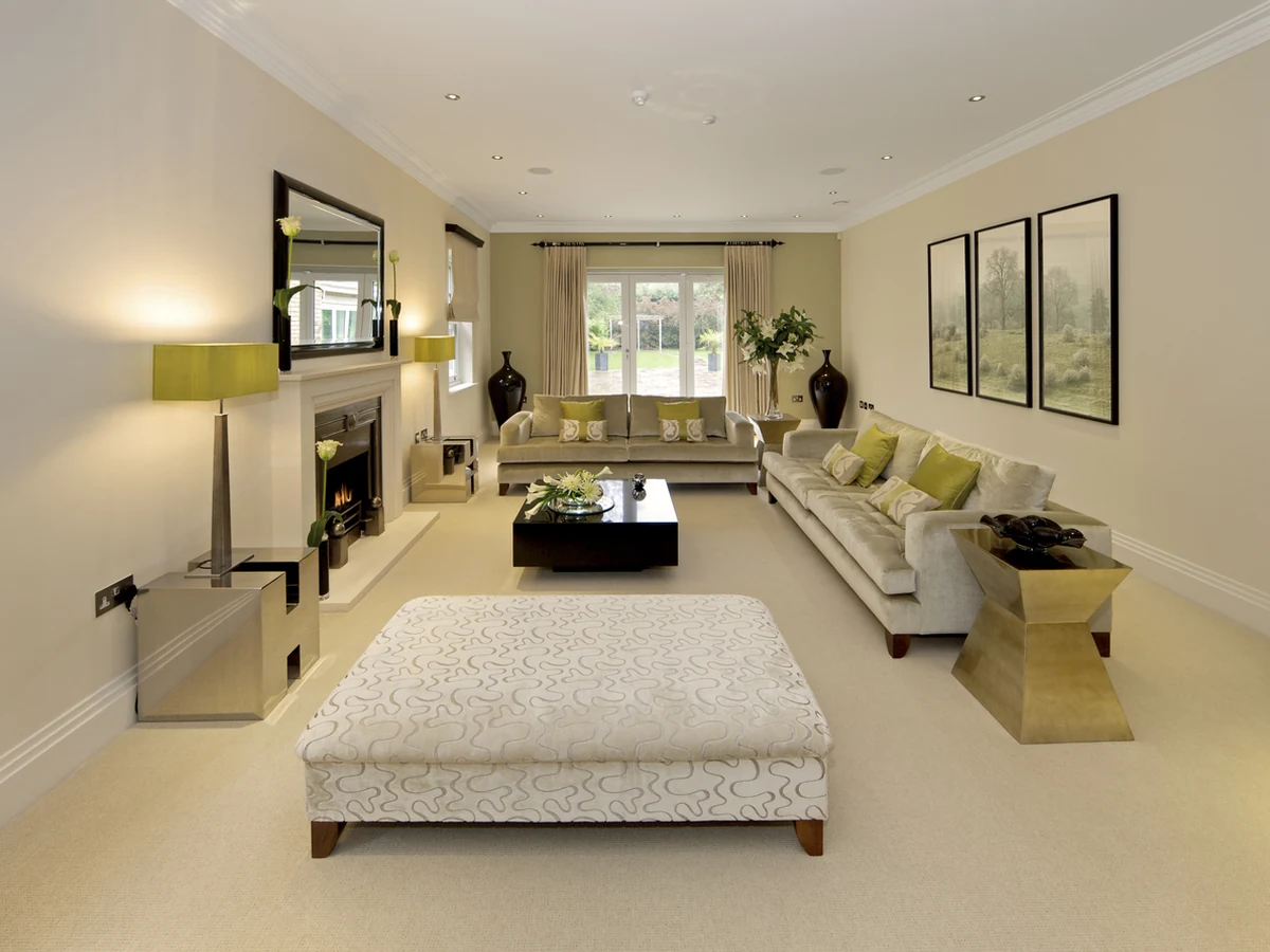Period property living room painting in Lincoln — large formal reception room by Lincoln Decorators