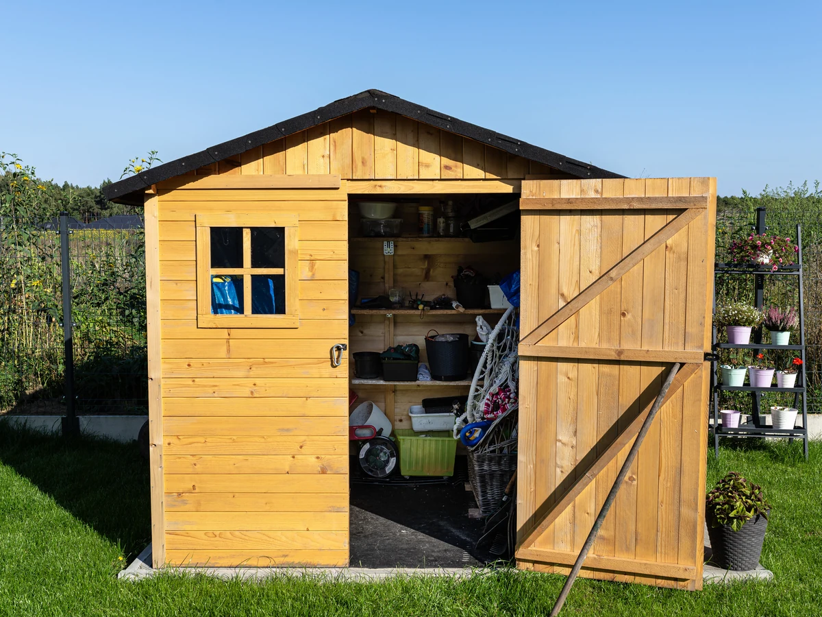 Wood painting on natural timber garden structure in Lincoln by Lincoln Decorators